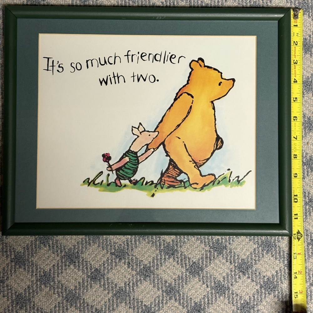 Custom framed Winnie the Pooh picture. See other listings for matching prints.